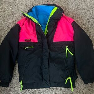 Vintage 90’s Columbia Neon Doubled Lined Coat